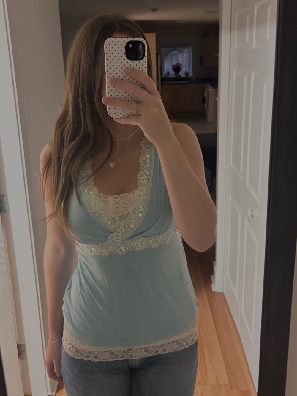 Y2K Early 2000’s Reitmans Light Blue Sparkly Sleeveless Tank